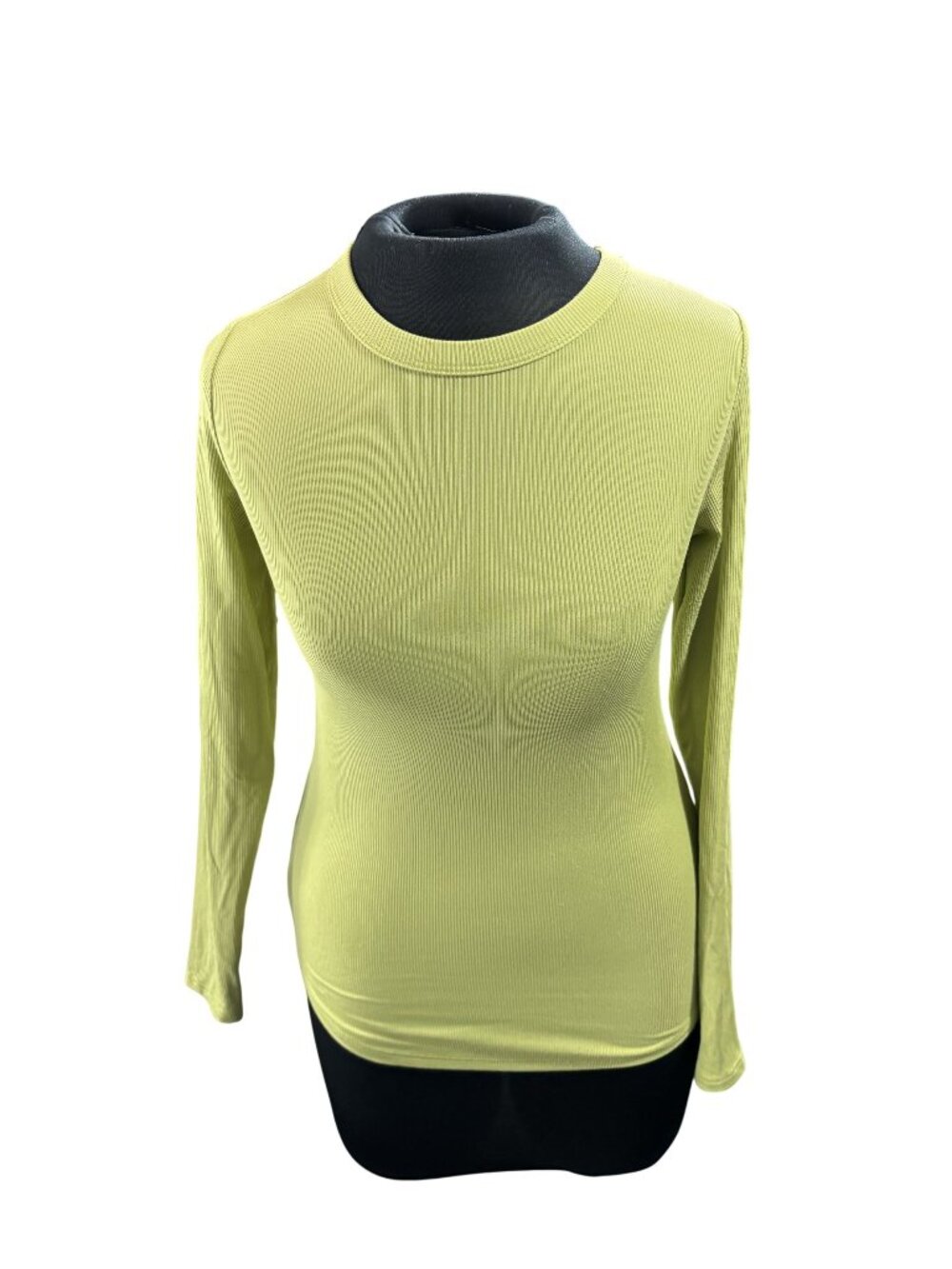 No Boundaries Ribbed Lime Green Long Sleeve Shirt Womens Small